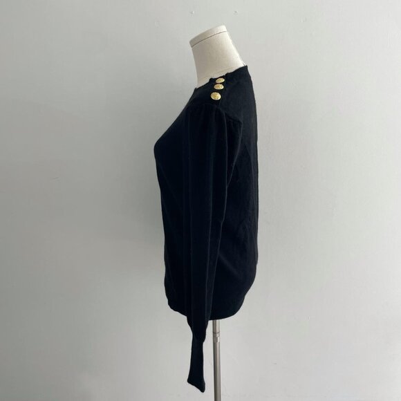 Veronica Beard Nelia 100 Black Cashmere Crewneck Sweater | Women’s Size Medium - Picture 2 of 7